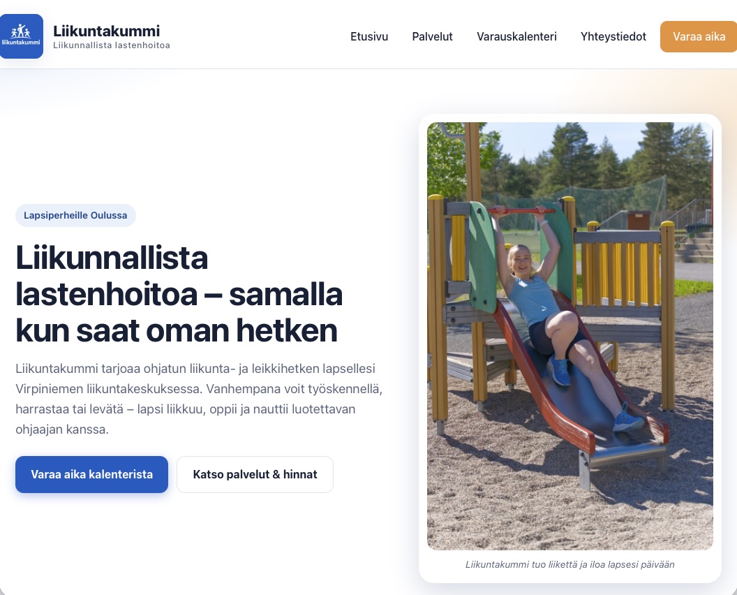 liikuntakummi.fi – verkkosivut ja ajanvarausjärjestelmä